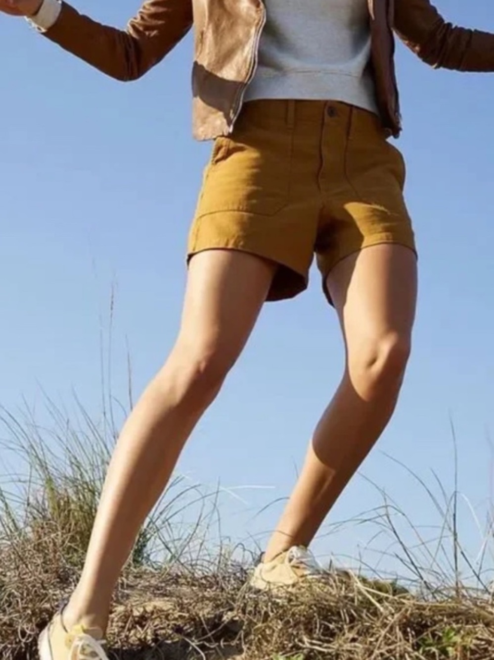 Madewell | Women’s Mustard Yellow Military Style High-Rise Utility Shorts Sz 26